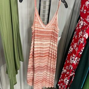 Ambrielle Coral and White Striped Top